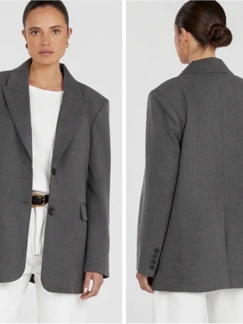 DISSH Charcoal Gray Single-Breasted Blazer